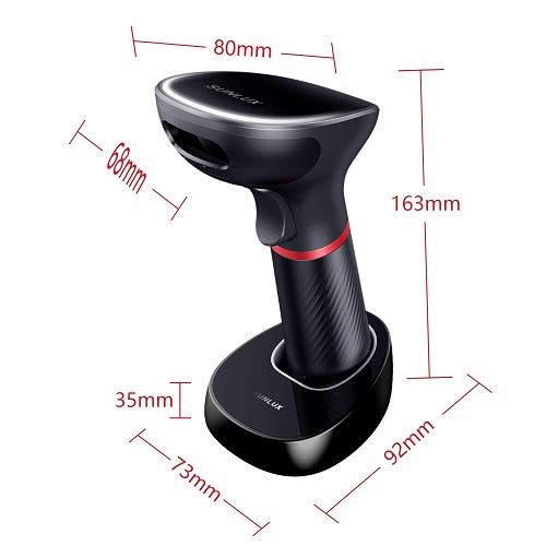 Barcodescanner 1D en 2D  Draadloos met USB houder