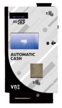Automatic Cash met 7inch LCD recycled 2 biljetten en 1500 munten.